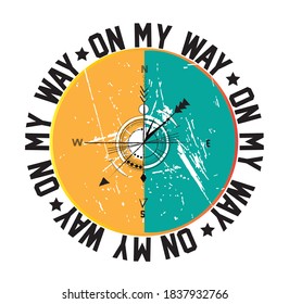 compass print for t-shirt, compass vector symbol