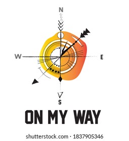 compass print - vector for t-shirt, logo, symbol.