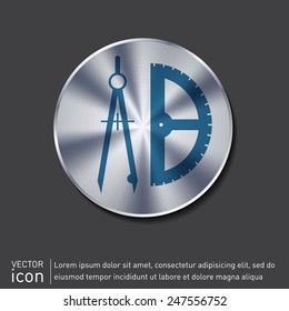 the compass and protractor. characters geometry. Education sign. symbol icon drawing and geometry