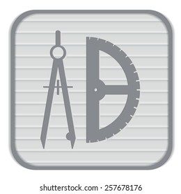 the compass and protractor. characters geometry. Education sign. symbol icon drawing and geometry