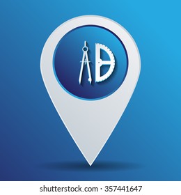 the compass and protractor. characters geometry. Education sign. symbol icon drawing and geometry