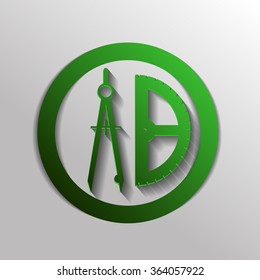 the compass and protractor. characters geometry. Education sign. symbol icon drawing and geometry
