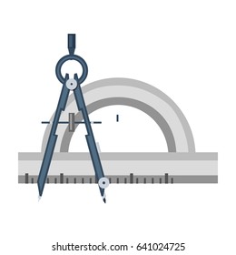 compass protractor flat icon