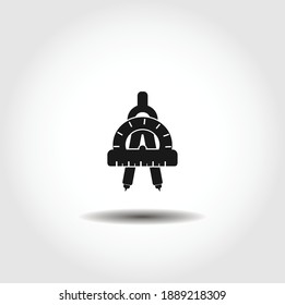 Compass with protractor isolated vector icon. geometry education design element