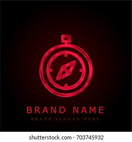 Compass red chromium metallic logo