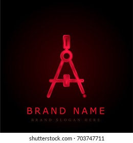 Compass red chromium metallic logo