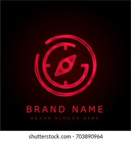 Compass red chromium metallic logo