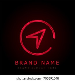 Compass red chromium metallic logo