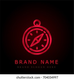 Compass red chromium metallic logo