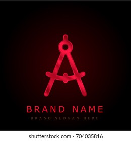 Compass red chromium metallic logo