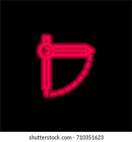 Compass red glowing neon ui ux icon. Glowing sign logo vector