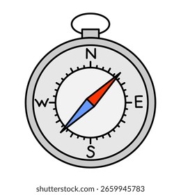 Compass in retro style, vector illustration.