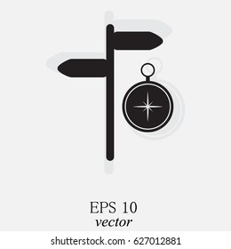 Compass with road direction