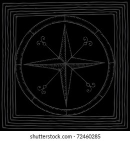 compass rose dark drawing