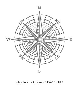 Compass rose design style vintage