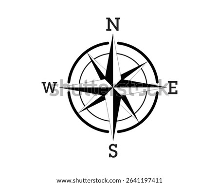 Compass Rose Directional Navigation Guide Map Orientation North South East West	