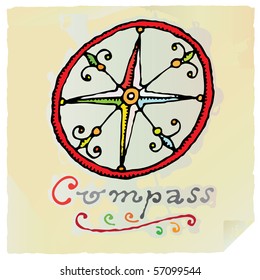 Compass rose drawing letter paper