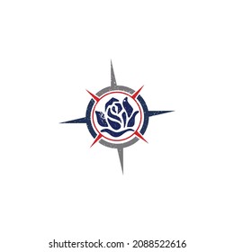 Compass Rose Global Globe Earth Adventure GPS navigation logo design