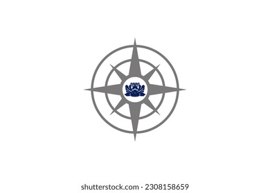 Compass Rose Global Globe Earth Adventure GPS naviagation logo design