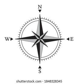 Compass rose icon design isolated on white background
