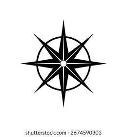 Kompass-Rose-Symbol, Navigationssymbol, Richtungsstern
