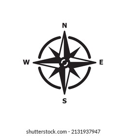 Compass Rose Icon Vector Logo Template Ilustrasi Desain