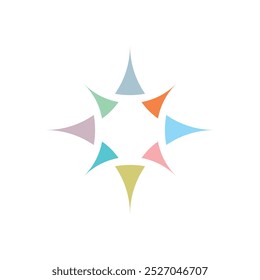 Brújula Rose Icon Vector Logo Plantilla Diseño de ilustración