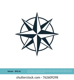 Compass Rose Icon Vector Logo Template Illustration Design. Vector EPS 10.