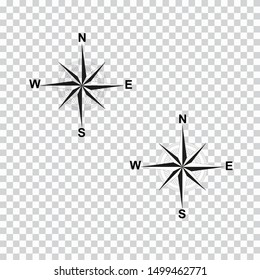 compass rose isolated on transparent background. vector illustration