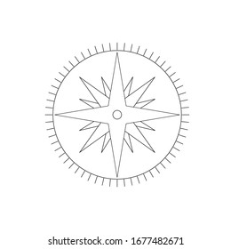 Compass rose - nautical chart. Travel equipment displaying orientation of world directions - north, east, south and west. Simple flat vector illustration.