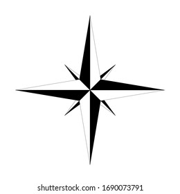 Compass rose - nautical chart. Travel equipment displaying orientation of world directions - north, east, south and west. Vector illustration.