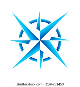 Compass Rose Navigation Cool Ice Star Symbol Design