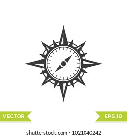 compass rose navigation flat design icon template vector on white background