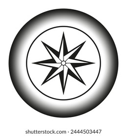 Compass rose navigation icon. Directional star symbol. Vector illustration. EPS 10.