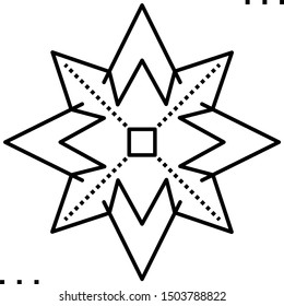 compass rose navigation icon in outline style