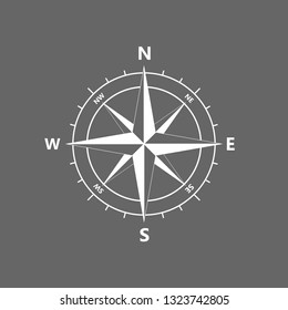 Compass rose, navigition icon. Vector illustration, flat design.