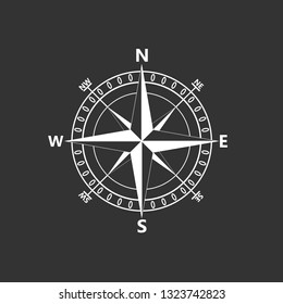 Compass rose, navigition icon. Vector illustration, flat design.