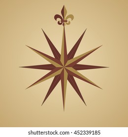 Compass Rose. Old Style