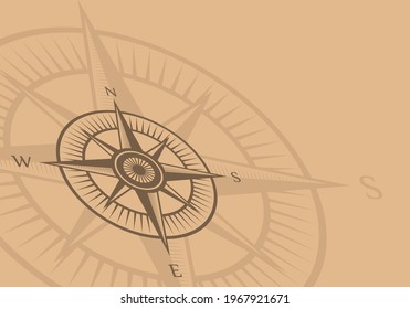 compass rose on grunge background vector