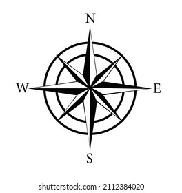 Compass Rose On White Background Vector Stock Vector (Royalty Free ...