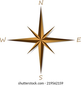 Compass rose on white background . Vector illustration