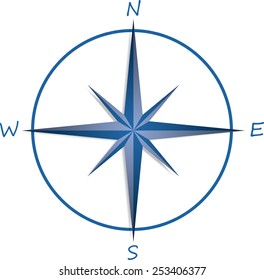 Compass rose on white background . Vector illustration