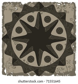 compass rose sepia vector