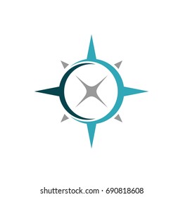 Compass Rose Swoosh Logo Template Illustration Design. Vector EPS 10.