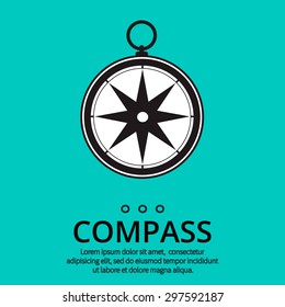 Compass rose symbol directions. Navigation and traveling sign. Travel icon. Vector illustration.