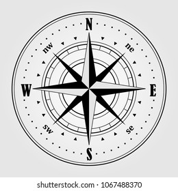 Compass rose symbol. Vector illustration.