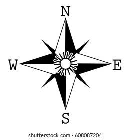 compass rose vector icon