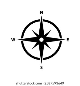 Compass, compass rose, vector magnetic compass trendy style illustration for web and app..eps
