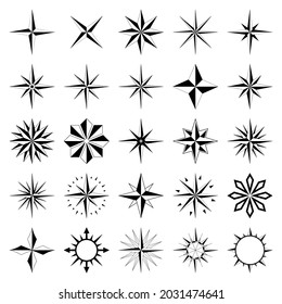Compass rose vector set. Isolated white background.