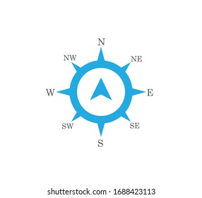 compass rose wind direction navigation position vector graphic design illustration template